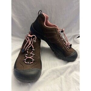 Keen Truckee Pinecone Suede‎ Hiking Shoes Womens Bungee Laces Brown Pink 6